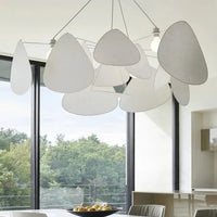 Postmodern LED lustres de plafond en rotin tissé à la main - Suspension lumineuse pour un style raffiné | Marco Lucetti Tissu extensible D150cm / Blanc chaud