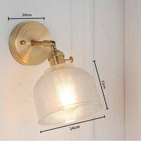 Applique murale dorée à LED avec abat-jour en verre