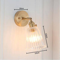 Applique murale dorée à LED avec abat-jour en verre
