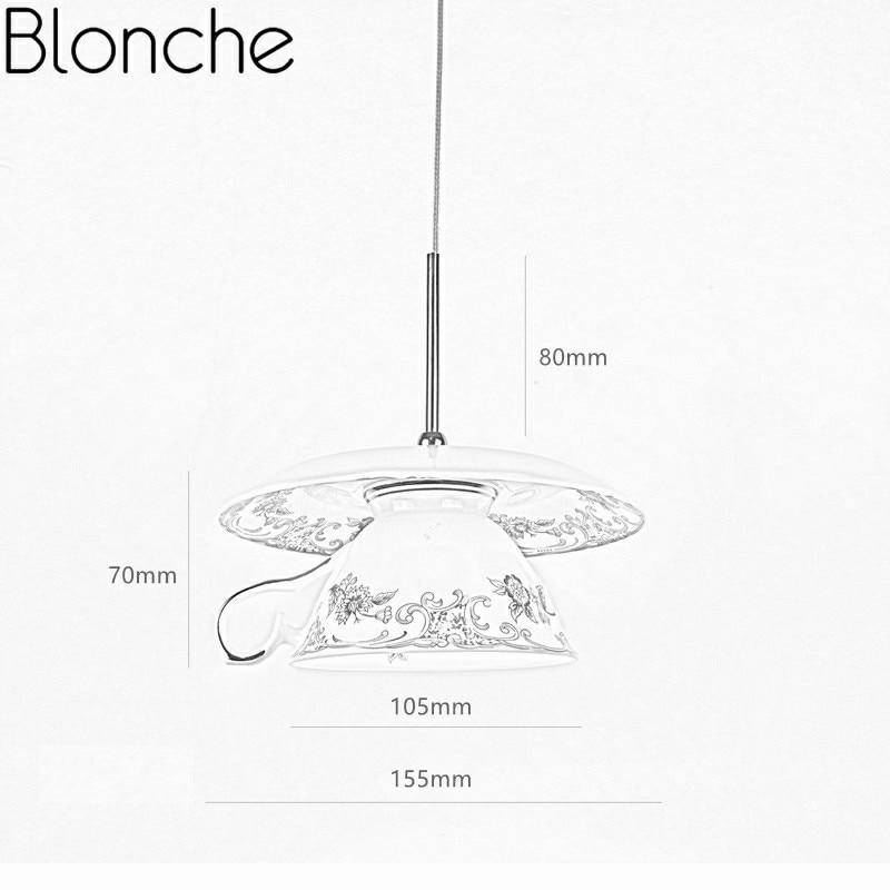 Suspension LED Tasse en céramique Fleurie