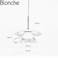 Suspension LED Tasse en céramique Fleurie