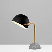 Lampe à poser design en marbre et LED, abat-jour noir
