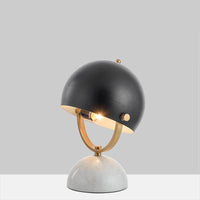 Lampe à poser design en marbre et LED, abat-jour noir