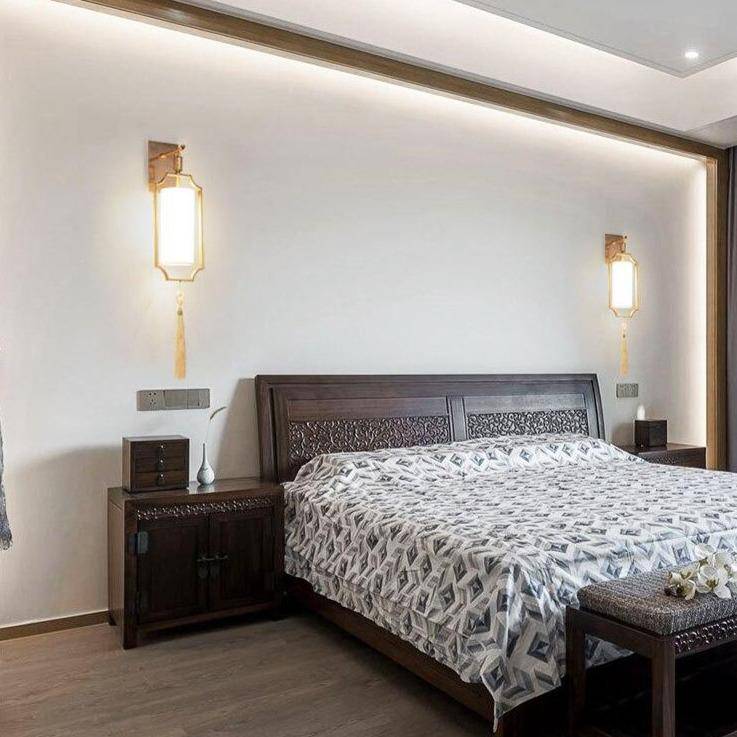Applique murale dorée à LED - Style chinois