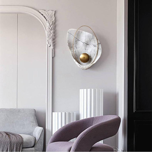 Applique murale LED Marbrée et Dorée