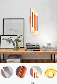Applique murale LED rose gold cylindre ouvert
