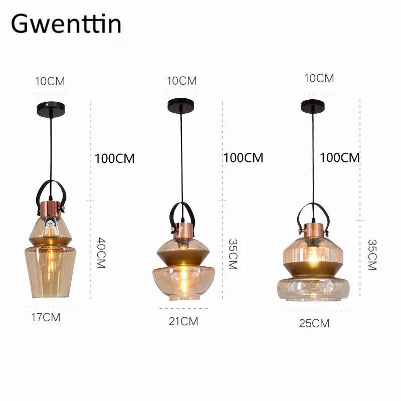 Suspension LED industrielle en verre design