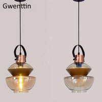 Suspension LED industrielle en verre design
