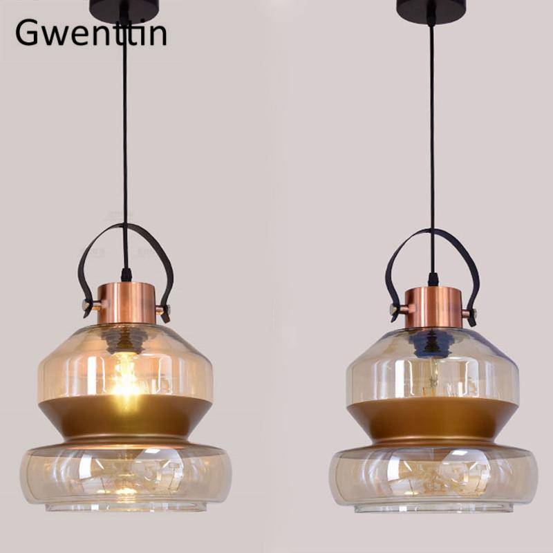 Suspension LED industrielle en verre design