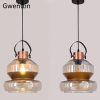 Suspension LED industrielle en verre design