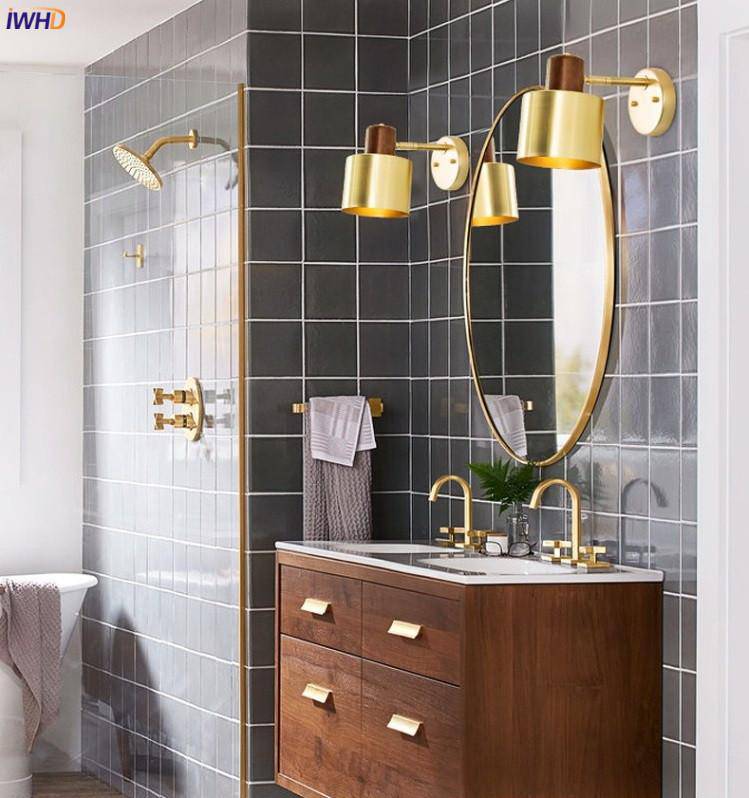 Applique murale LED dorée pivotante