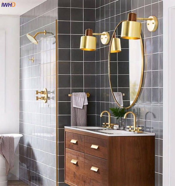 Applique murale LED dorée pivotante