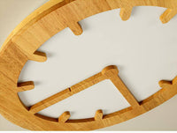 Plafonnier LED en Bois avec Horloge
