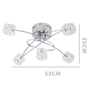 Plafonnier Luxe Chromé et Cristal