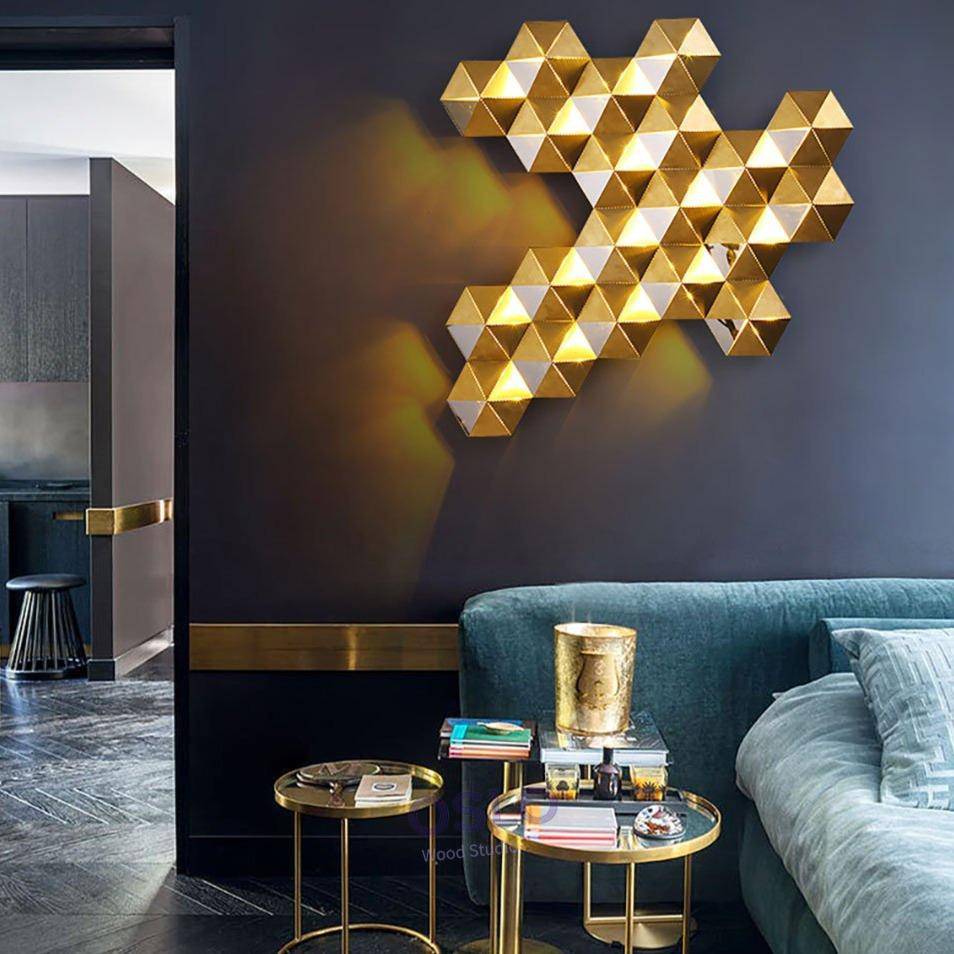 Applique murale LED Luxe Géométrique Or