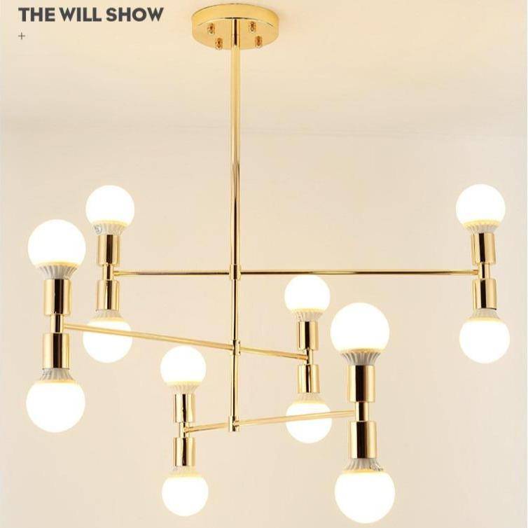 Lustre Doré Design en Métal