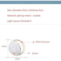 Applique murale Marbrée LED Dorée
