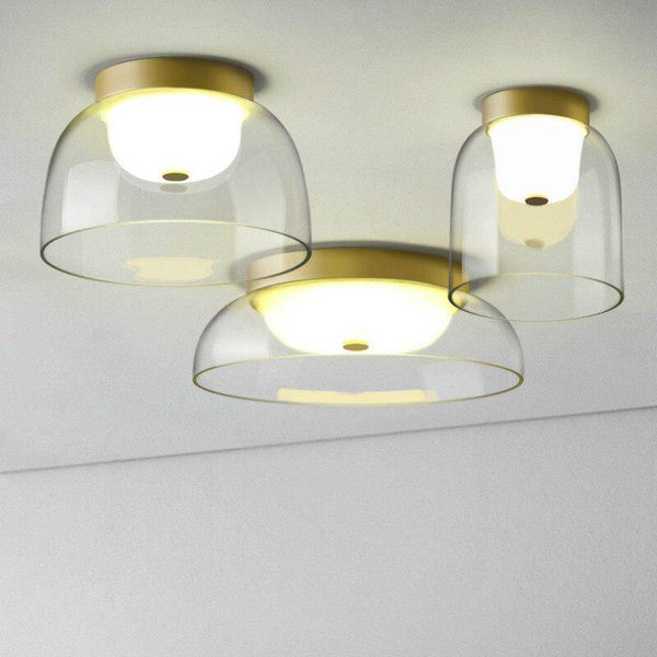 Plafonnier doré en verre, tailles variées