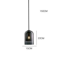 Suspension fumée en verre courbé