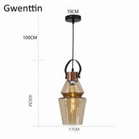 Suspension LED industrielle en verre design