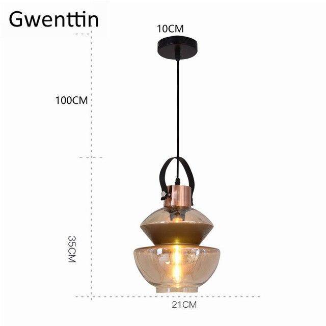 Suspension LED industrielle en verre design