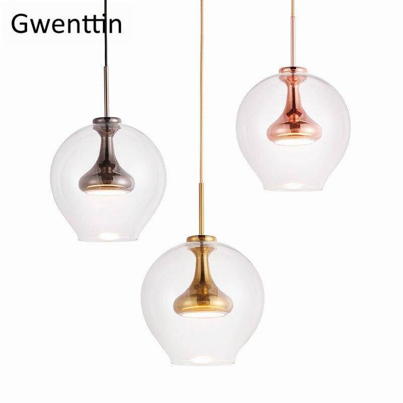 Suspension LED design "Lumina" en métal et verre