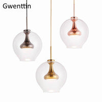 Suspension LED design "Lumina" en métal et verre