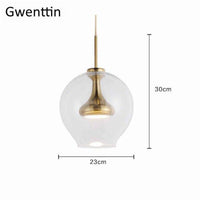 Suspension LED design "Lumina" en métal et verre