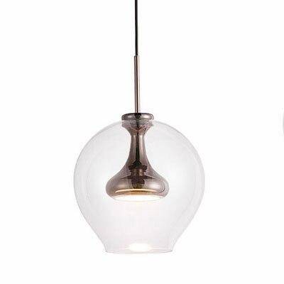 Suspension LED design "Lumina" en métal et verre