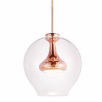 Suspension LED design "Lumina" en métal et verre