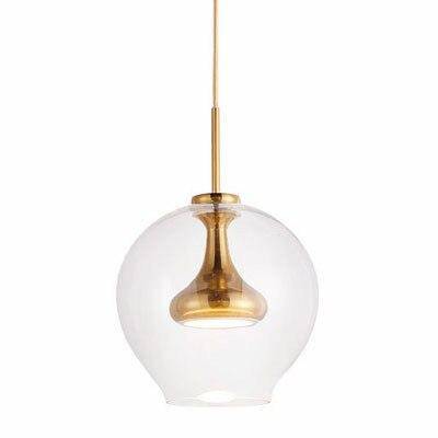 Suspension LED design "Lumina" en métal et verre