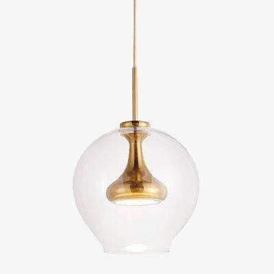Suspension LED design "Lumina" en métal et verre