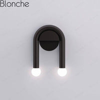 Applique murale LED noire double modernité