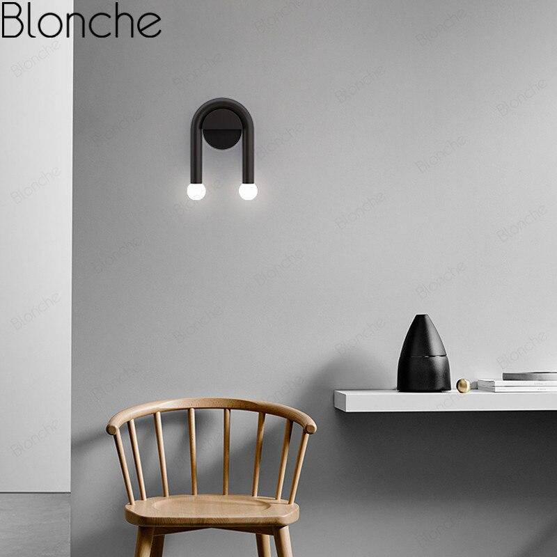 Applique murale LED noire double modernité