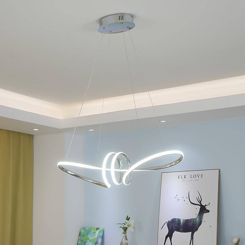 Lustre Néo en spirales dorées LED