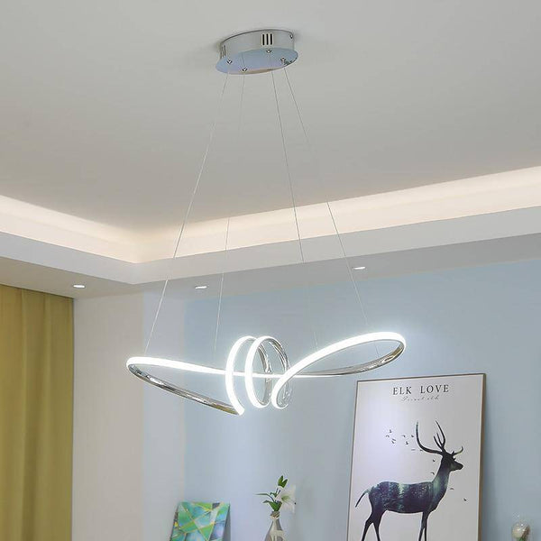 Lustre Néo en spirales dorées LED