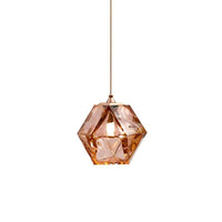 Suspension Diamant Coloré en Verre Cristal - Élégance Lumineuse