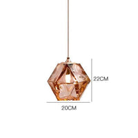 Suspension Diamant Coloré en Verre Cristal - Élégance Lumineuse