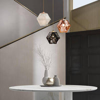 Suspension Diamant Coloré en Verre Cristal - Élégance Lumineuse