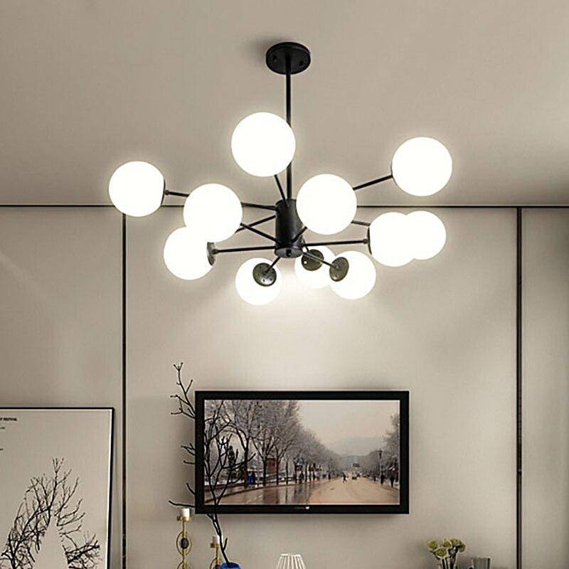 Lustre à bras en verre transparent de style moderne