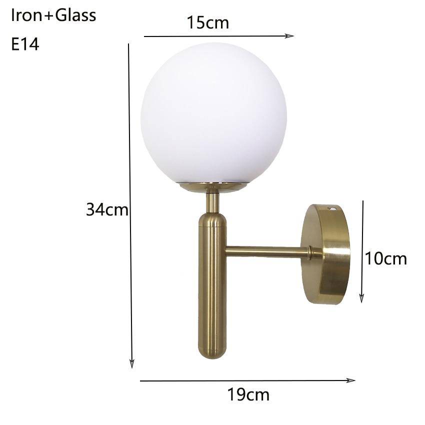Applique Murale LED Moderna avec Boule en Verre - Sconce Cylindrique