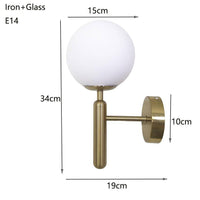 Applique Murale LED Moderna avec Boule en Verre - Sconce Cylindrique