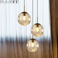 Suspension design boule en verre fumé Ball Déformé
