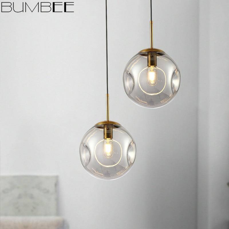Suspension design boule en verre fumé Ball Déformé
