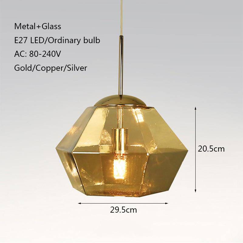 Suspension LED en verre coloré : Diamants Design