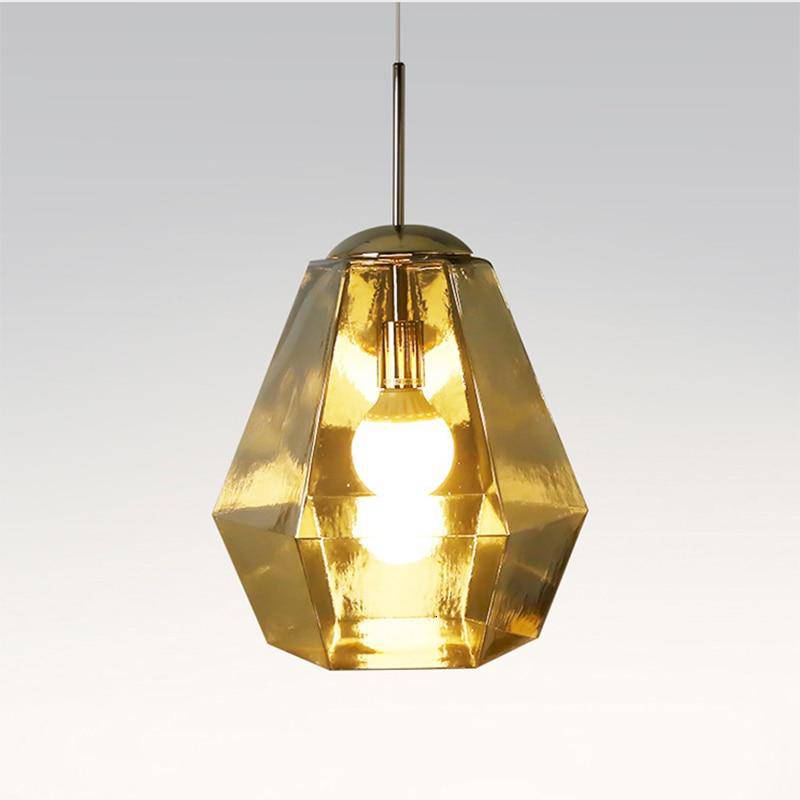 Suspension LED en verre coloré : Diamants Design