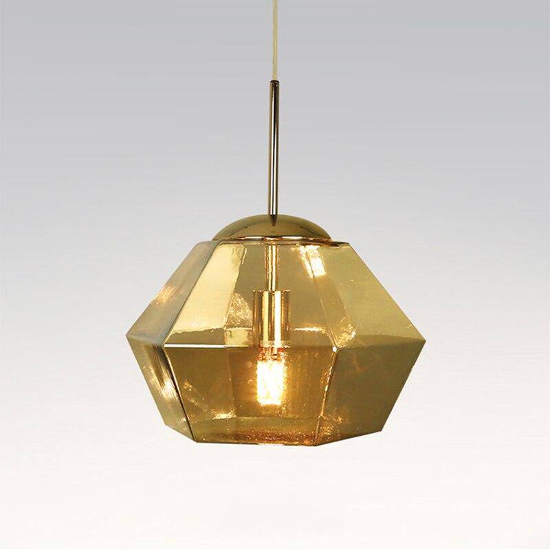 Suspension LED en verre coloré : Diamants Design