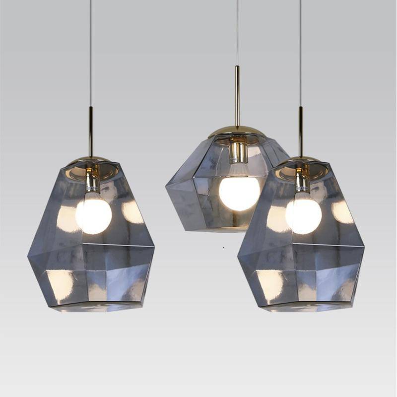 Suspension LED en verre coloré : Diamants Design