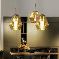 Suspension LED en verre coloré : Diamants Design