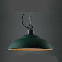 Suspension design métal avec abat-jour vert LED